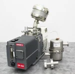 Varian CP-451 Rotary Vacuum Pump W/ Exhaust Filter & Kurt J Lesker TSR4MI100QF. Fixed Price $1999.98.