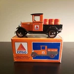 1928 Citgo Chevrolet National Ab Pickup With Oil Drum Load Hidden Bank Nib. Fixed Price $15.00.