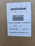 Doosan Primary Filter Assembly 46672639 For Heavy Equipment 2023. Fixed Price $150.00.