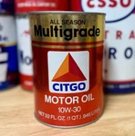 Vintage Nos Citgo All Season Multigrade Motor Oil Can Quart Full. Fixed Price $29.99.