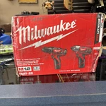 Milwaukee 2497-22 M12 Cordless 3/8" Hammer Drill & 1/4" Impact Driver Combo Kit. Fixed Price $169.95.