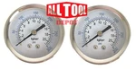 Qty Air Pressure Gauge 2" Center Back Mount 1/4" Npt Dial - To 300 Psi. Fixed Price $13.49.