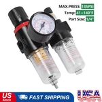 1/4" Air Pressure Regulator Compressor Oil-water Separator Filter With Gauge Us. Fixed Price $16.00.