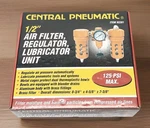 1/2 Air Filter, Regulator, Lubricator Unit Central Pneumatic 125 Psi Kit Nos. Fixed Price $32.00.