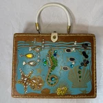 Vtg Under The Sea Enid Collins Of Texas Style Wood Box Purse W/ Horse & Fish. Fixed Price $57.98.