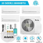 28000 Btu Tri 3 Zone Ductless Mini Split Heat Pump Air Conditioner (12K+12K+12K). Fixed Price $1699.99.