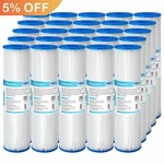 25 Pack 10"X2.5" Whole House System Pleated Sediment Water Filter 5/20/50 Micron. Fixed Price $79.03.