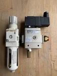 Smc NAV2000-N02-5DZ Solenoid Valve With AW20-N02BC-CZ-B Filter Regulator. Fixed Price $50.00.