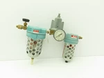 Wilkerson Pneumatic Air Filter Regulator Lubricator Setup Fisher Gauge 100PSI. Fixed Price $59.99.