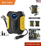 Multi-purpose Air Compressor: 35L/MIN Flow, Digital Display, 3M Hose & Led Light. Fixed Price $39.98.
