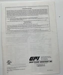 Gpi Great Plains Industries M-3120 Rdp Series Fuel Pump Owners Manual G1. Fixed Price $15.00.