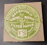 Vintage & Balston Ltd Genuine Whatman Filter Paper No. 50 Made England. Fixed Price $15.99.