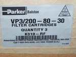 (3) Parker VP3/200-80-30 Filter Cartridges Qty: K310-RF VP200 Tubes New In Box. Fixed Price $299.95.