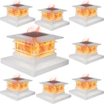 8 Pack Solar Flame Post Lights Outdoor Powered Fence White Shell Cap. Fixed Price $79.63.